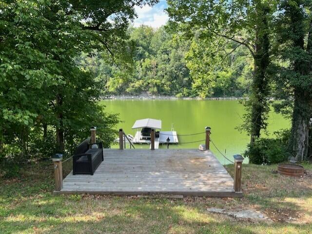 1990 Wells Landing Rd, Danville, KY 40422 - dock featuring a water view and a forest view