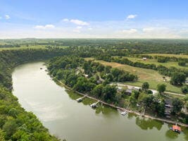 1990 Wells Landing Rd, Danville, KY 40422 - aerial view of property's location featuring a nearby body of water and a heavily wooded area