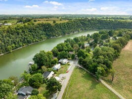 1990 Wells Landing Rd, Danville, KY 40422 - aerial view of property and surrounding area featuring a large body of water