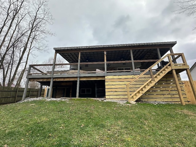 1990 Wells Landing Rd, Danville, KY 40422 - back of house featuring a deck and stairs