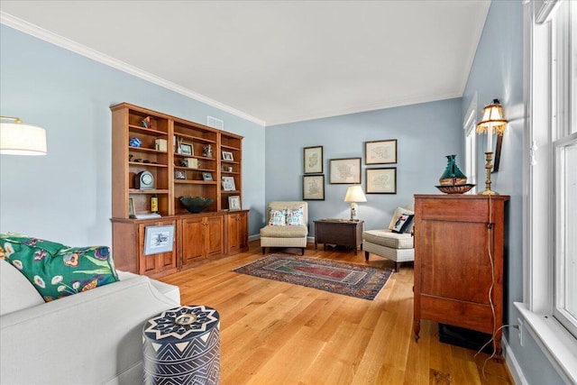 553 White Oak Rd, Stamping Ground, KY 40379 - sitting room featuring crown molding and light wood-type flooring