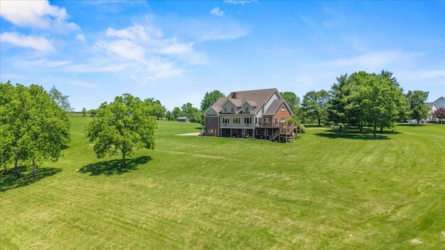 553 White Oak Rd, Stamping Ground, KY 40379 - view of green lawn with a deck