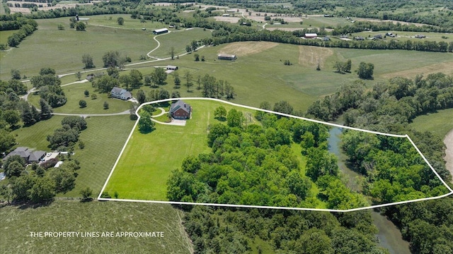 553 White Oak Rd, Stamping Ground, KY 40379 - overview of rural landscape with property boundaries highlighted