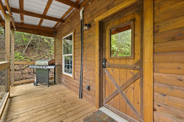 222 Muir Rd, Rogers, KY 41365 - wooden terrace with grilling area