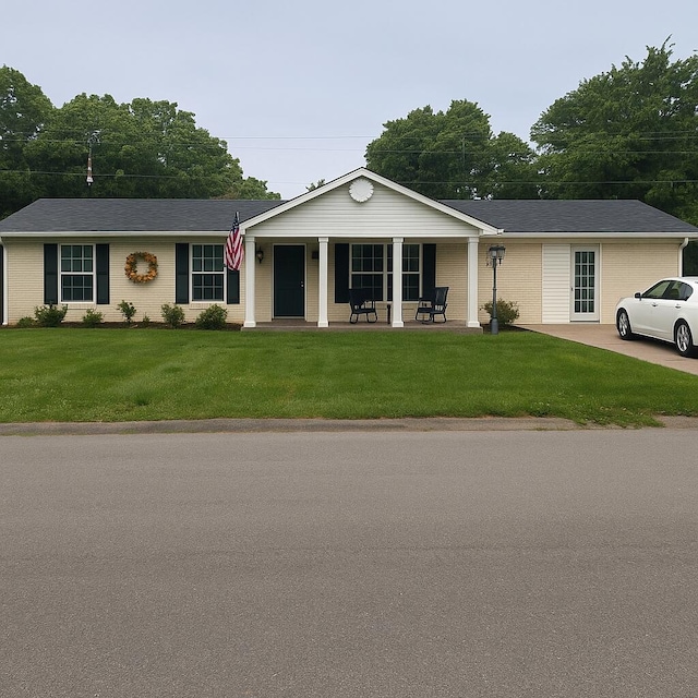 400 Verna Dr, Winchester, KY 40391 - ranch-style home featuring covered porch and a front lawn