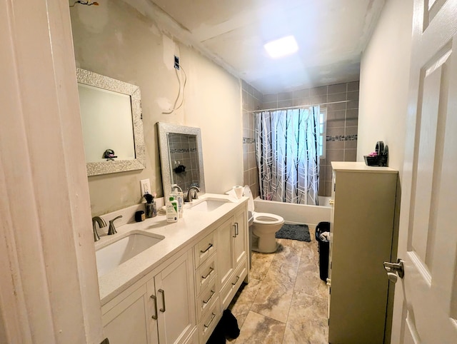 400 Verna Dr, Winchester, KY 40391 - full bathroom with toilet, shower / bath combination with curtain, and double vanity