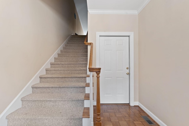 6A Charleston Greene, Danville, KY 40422 - staircase with crown molding and baseboards