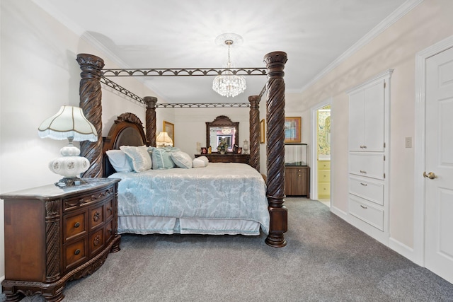 6A Charleston Greene, Danville, KY 40422 - bedroom with a chandelier, carpet floors, crown molding, ensuite bathroom, and baseboards