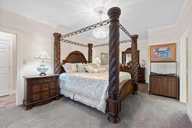 6A Charleston Greene, Danville, KY 40422 - carpeted bedroom with ornamental molding, a chandelier, and baseboards