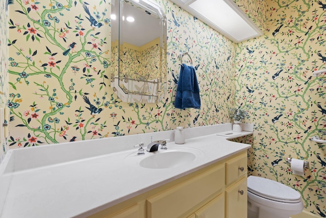 6A Charleston Greene, Danville, KY 40422 - bathroom with wallpapered walls, vanity, and toilet