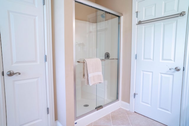 20 Walnut Hill Ct, Cynthiana, KY 41031 - full bathroom with a stall shower, tile patterned flooring, and baseboards