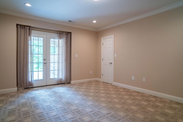 20 Walnut Hill Ct, Cynthiana, KY 41031 - unfurnished room featuring healthy amount of natural light, ornamental molding, recessed lighting, carpet flooring, and french doors
