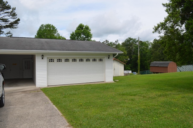 155 Greenfield Subdivision, Corbin, KY 40701 - garage featuring a storage shed