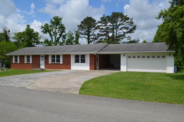 155 Greenfield Subdivision, Corbin, KY 40701 - ranch-style home featuring asphalt driveway, brick siding, a front lawn, and an attached garage