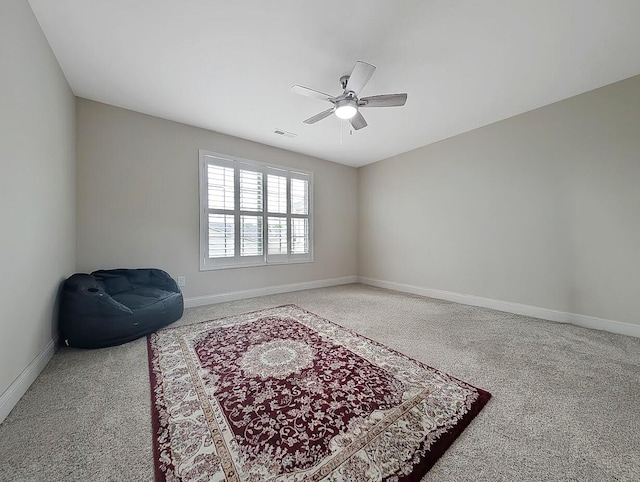 4663 Larkhill Ln, Lexington, KY 40509 - living area featuring carpet, a ceiling fan, and baseboards