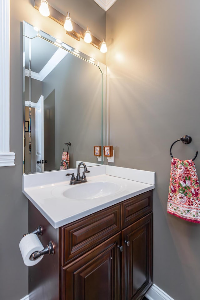 3757 Hardwood Rd, Lexington, KY 40509 - bathroom with vanity and crown molding