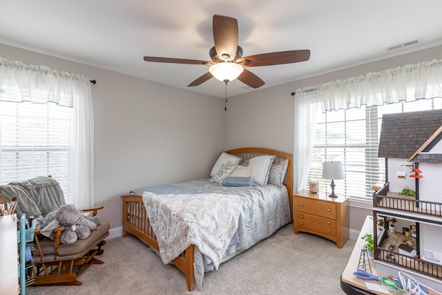 3757 Hardwood Rd, Lexington, KY 40509 - bedroom featuring baseboards, light colored carpet, and ceiling fan