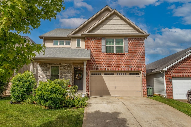 3757 Hardwood Rd, Lexington, KY 40509 - view of front of property featuring concrete driveway, an attached garage, and roof with shingles