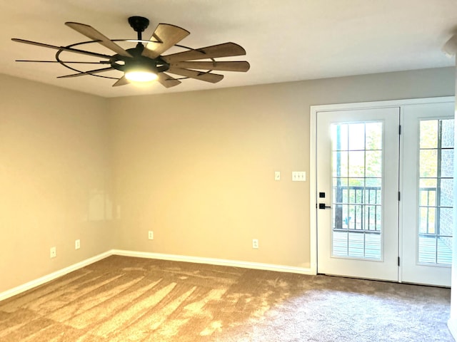 132 Harvieland Rd, Frankfort, KY 40601 - spare room featuring baseboards, carpet flooring, and ceiling fan