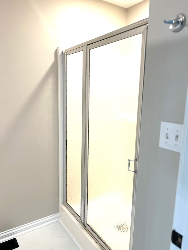 132 Harvieland Rd, Frankfort, KY 40601 - bathroom featuring a shower stall and baseboards
