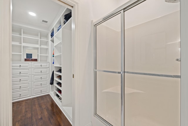 2293 Sunningdale Dr, Lexington, KY 40509 - full bath featuring a stall shower, a walk in closet, and wood finished floors