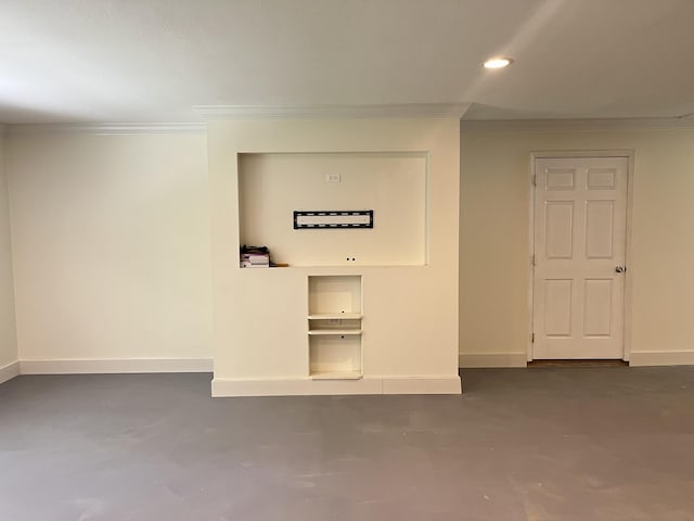 77 Travis Burchfield Rd, Strunk, KY 42649 - spare room with ornamental molding, baseboards, recessed lighting, and concrete flooring