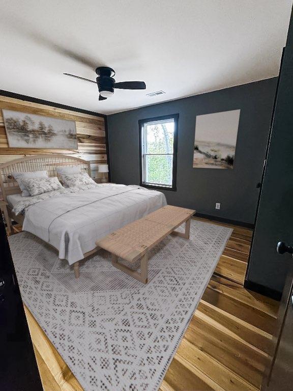 495 Pumpkin Creek Cir, Jamestown, KY 42629 - bedroom with wood finished floors and a ceiling fan