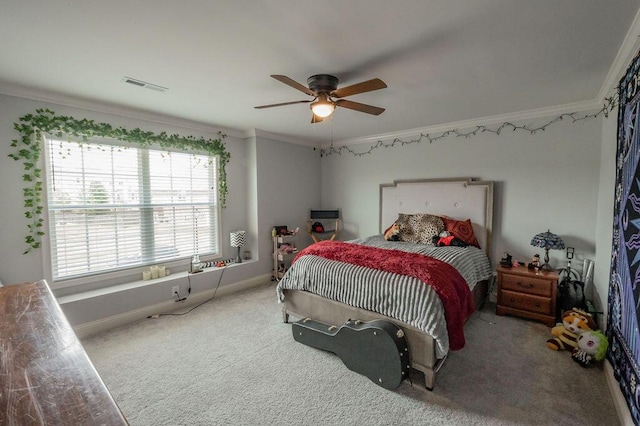 177 Swilcan Bridge Way, Georgetown, KY 40324 - bedroom featuring ornamental molding, carpet, ceiling fan, and baseboards