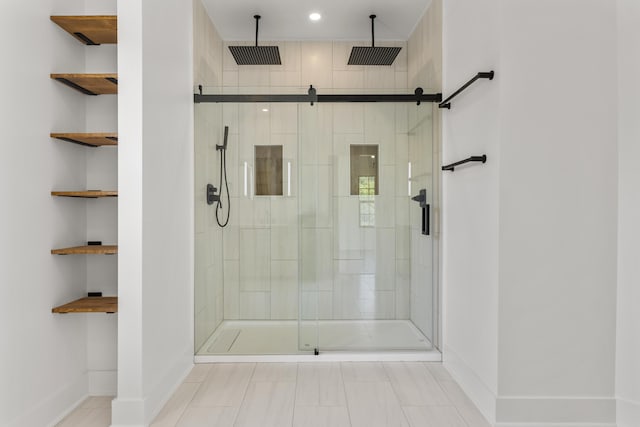 138 Hickory Grove Ln, Stanton, KY 40380 - bathroom featuring a shower stall and recessed lighting