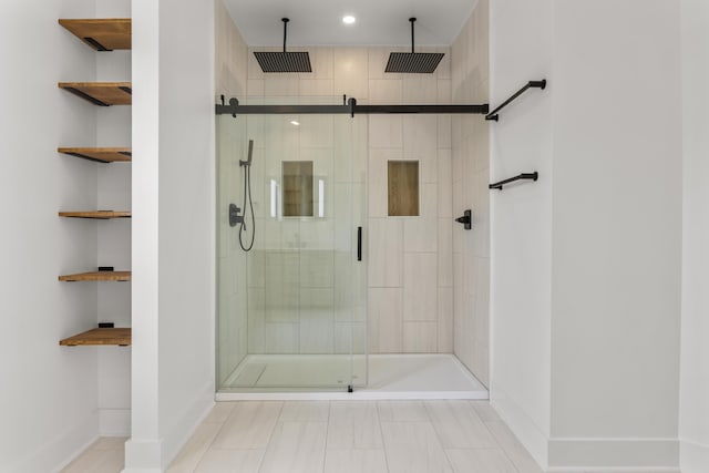 138 Hickory Grove Ln, Stanton, KY 40380 - bathroom with a stall shower and recessed lighting