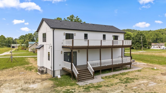 138 Hickory Grove Ln, Stanton, KY 40380 - back of property featuring roof with shingles and a balcony