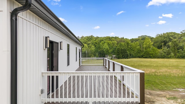 138 Hickory Grove Ln, Stanton, KY 40380 - wooden deck featuring a view of trees and a lawn