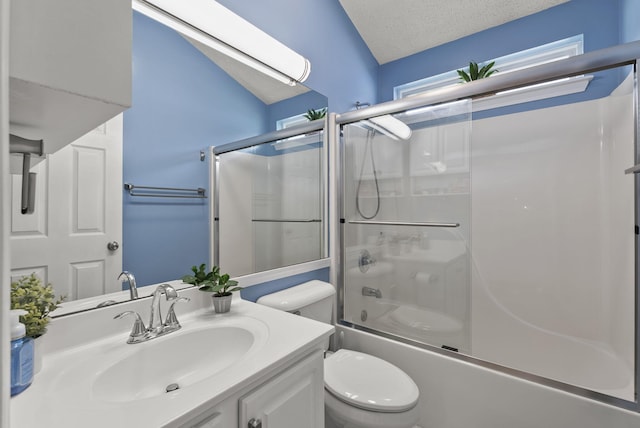 1217 Wyndham Hills Dr, Lexington, KY 40514 - full bathroom featuring toilet, vanity, enclosed tub / shower combo, and a textured ceiling