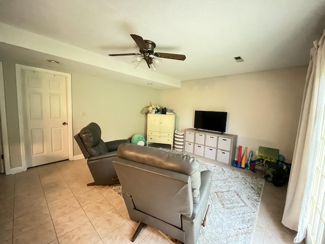 2953 Somerset Rd, London, KY 40741 - living room featuring light tile patterned flooring and a ceiling fan