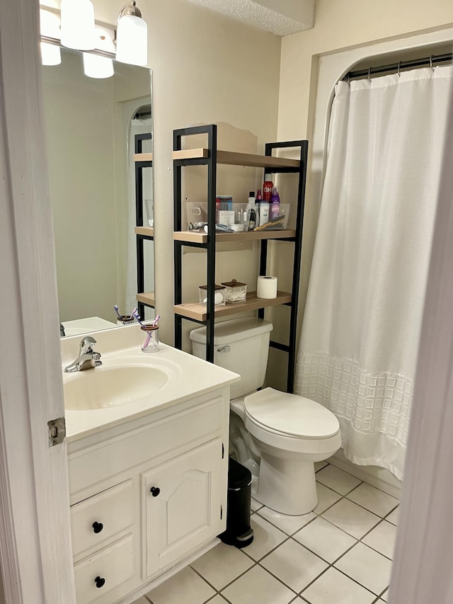 2953 Somerset Rd, London, KY 40741 - bathroom with tile patterned floors, toilet, vanity, and curtained shower