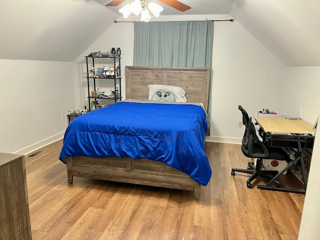 2953 Somerset Rd, London, KY 40741 - bedroom featuring vaulted ceiling, wood finished floors, baseboards, and ceiling fan