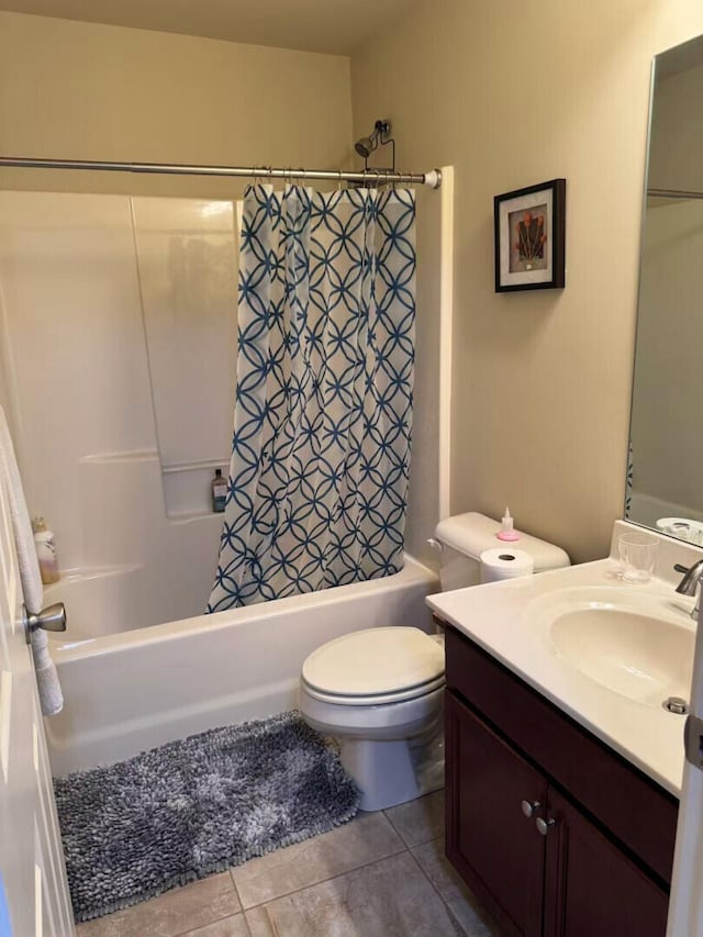 2765 Meadowsweet Ln, Lexington, KY 40511 - full bath featuring vanity, shower / bath combination with curtain, tile patterned floors, and toilet