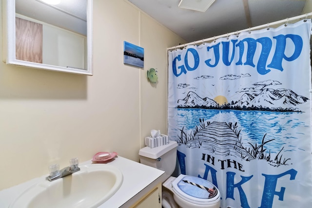 14 Scarlets Way, Bronston, KY 42518 - bathroom featuring vanity, toilet, and a shower with shower curtain