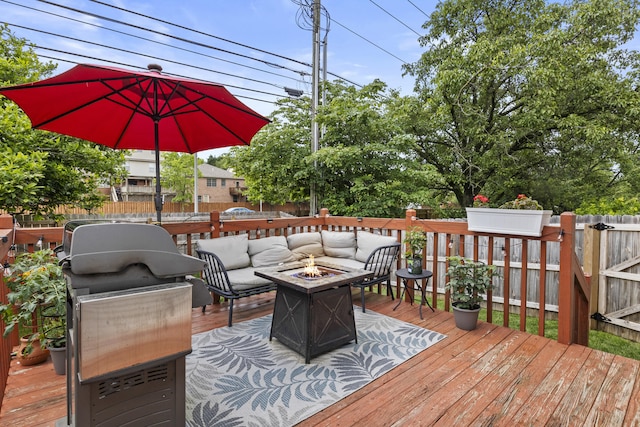 3648 Cottage Cir, Lexington, KY 40513 - wooden terrace with an outdoor living space with a fire pit