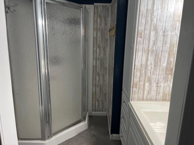 600 S 38th St, Middlesboro, KY 40965 - full bathroom with a shower stall, concrete flooring, and vanity