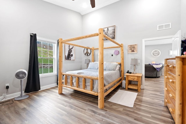 116 Hackberry Ct, Frankfort, KY 40601 - bedroom featuring wood finished floors, baseboards, and a towering ceiling