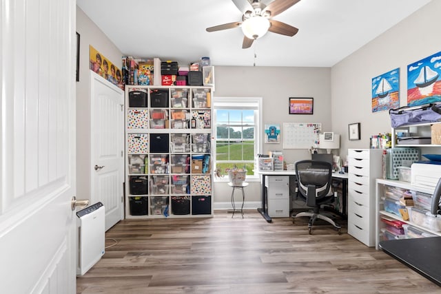 116 Hackberry Ct, Frankfort, KY 40601 - office with ceiling fan and wood finished floors