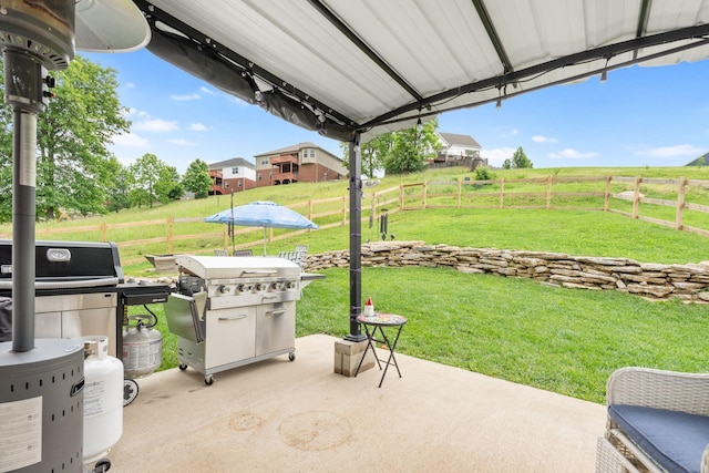 116 Hackberry Ct, Frankfort, KY 40601 - view of patio featuring a grill and a view of countryside