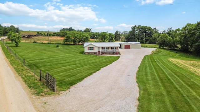 460 Keller Ln, Science Hill, KY 42553 - view of front of property with driveway, a view of rural / pastoral area, covered porch, and a garage