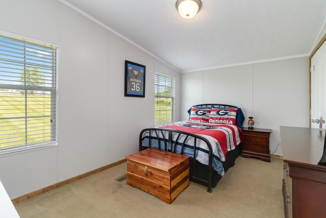 460 Keller Ln, Science Hill, KY 42553 - bedroom with vaulted ceiling, ornamental molding, and light colored carpet