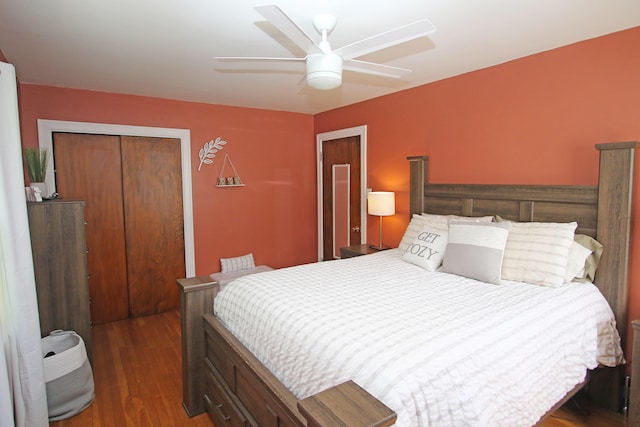937 Mason Headley Rd, Lexington, KY 40504 - bedroom with wood finished floors, a closet, and ceiling fan