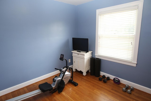 937 Mason Headley Rd, Lexington, KY 40504 - exercise area with baseboards, wood finished floors, and plenty of natural light