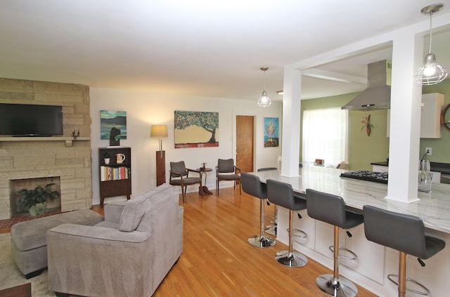 937 Mason Headley Rd, Lexington, KY 40504 - living room featuring light wood finished floors and a fireplace