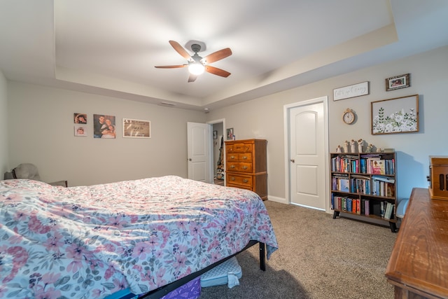 140 Central Park Ave, Berea, KY 40403 - bedroom with a raised ceiling, carpet floors, baseboards, and ceiling fan