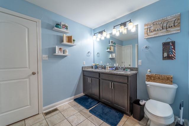 140 Central Park Ave, Berea, KY 40403 - full bath featuring double vanity, tile patterned floors, baseboards, and toilet